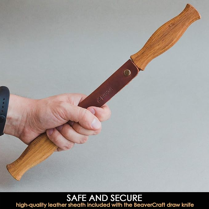 BeaverCraft Draw Knife DK1-4,3" Straight Shave Wood Carving Tools Woodworking Hand Tool Wood Carving Draw Knife (DK1s)