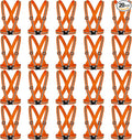 Hercicy 20 Pcs Reflective Vest High Visibility Safety Vests, Adjustable Bright Neon Lightweight Strap Gear (Orange)