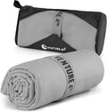VENTURE 4TH Quick Dry Towel. Microfiber Travel Towel Ideal for Camping, Hiking, Backpacking, Gym. Lightweight & Fast Drying Travel Towels for Body. Compact & Easy to Pack - Light Gray Medium