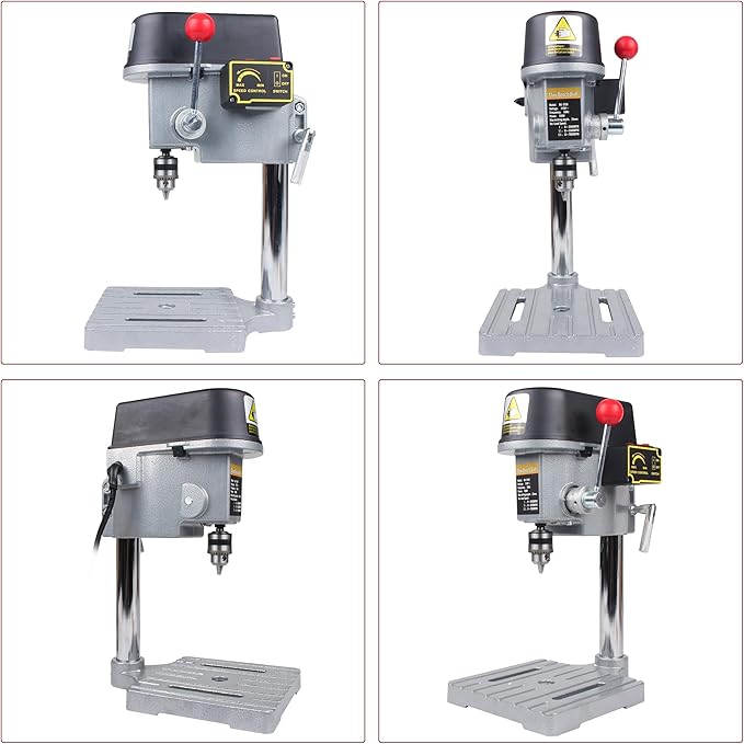 RATTMMOTOR Benchtop Drilling Machine 340W 110V/220V 16000RPM Mini Bench Drill Press 25mm Stroke Drill Chuck 1-10mm Multi-Function Drilling Milling Machine (110V)