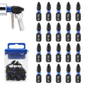WORKPRO 20pcs PH2 Impact Phillips Screwdriver Bit Set, CNC Machined S2 Steel Tips with Magnetism, 1/4" Hex-Shank Driver Bits, 1" Long Impact Screwdriving Bits with Storage Box