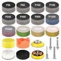 189 Pieces 2 Inch Sanding Discs, GOH DODD Hook and Loop Sanding Pads 60 to 10000 Grit Wet Dry Sandpaper with 1/8" 1/4” Shank, Backing Pad, Polishing Pads and Interface Pad for Auto Metal Resin Wood