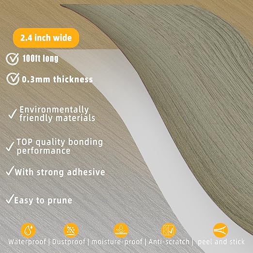 GSCIT Club Wood Grain Repair Tape, 2.4 inch X 100ft Self Adhesive Silver Walnut Grain Repair Patch for Tables, Chairs, Baseboards, Doors, Windows, Floors, Handicraft DIY.