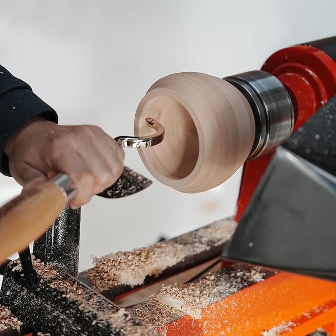 Hollowing Tool Overall length 22 1/2" Carbide Tipped Large Curved For Woodturning，Beech handle length: 15 1/2", Tool bar length: 7", with 8.9 * 2mm-30°TCT ROUND BLADE