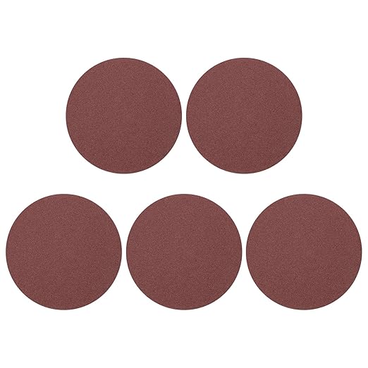 HARFINGTON 5 Pcs 6 Inch Sanding Disc 80 Grit Hook and Loop Sandpaper Random Orbital Sander Pads for Woodworking Automotive Metal Polishing