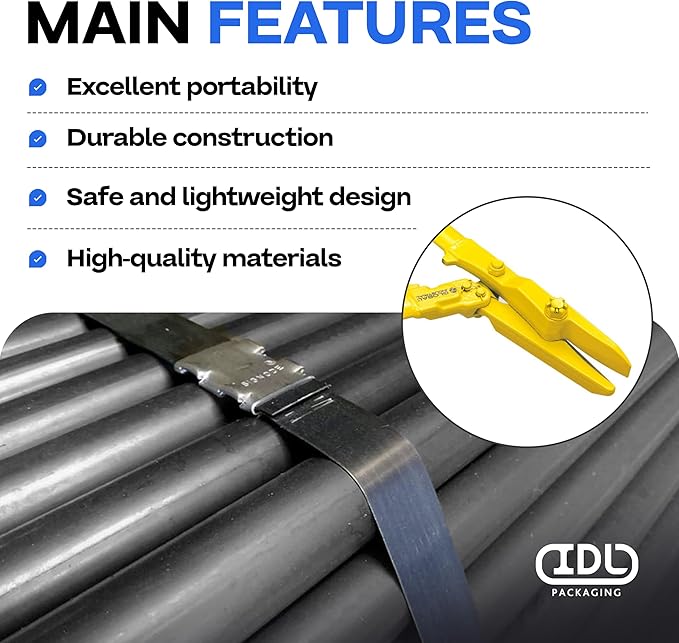IDL Packaging H-305 Steel Strapping Cutter for 1 1/4" and 2" Straps Width and 0.05" Thickness – Heavy Duty Best in Class Tool with Even Longer Handles – Two-Hands Operation Tool