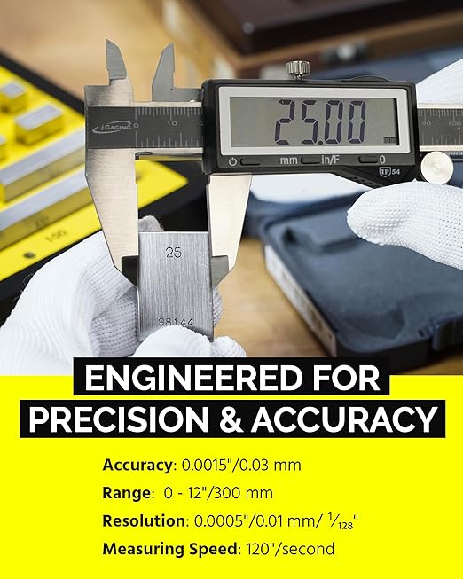 iGaging EZ CAL IP54 0-12" Super Large LCD Display Digital Caliper