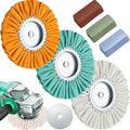 Amylove 8 Inch Airway Buffing Wheels Aluminum Wheel Polishing Kit in Diameter 5/8 Inch Arbor Hole, Polishing Compound and Metal Polish Kit for Angle Grinder (Fresh Color,6 Pcs)