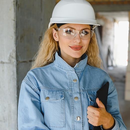 Safety Glasses Bulk of 100 ANSI Z87.1 Protective Eyewear Scratch-Resistant for Work, Lab, Construction