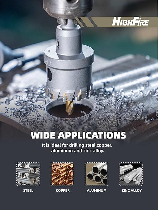 1-3/4" Carbide Hole Saw, Heavy Duty Metal Hole Cutter with Pilot Drill Bit for Cutting Stainless Steel, Metal Sheet and Aluminum Alloy (44mm | 1-3/4")