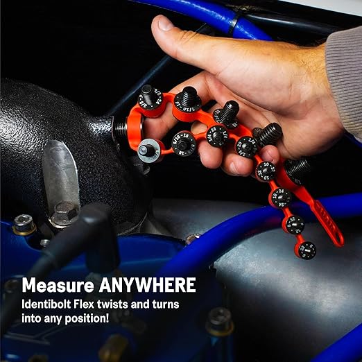 SST - Identibolt Flex - Portable Nut and Bolt Male and Female Thread Gauge Checker - Imperial SAE and Metric Threads - Measure & Mount Almost Anywhere - Double-Sided Gauges - Made in USA
