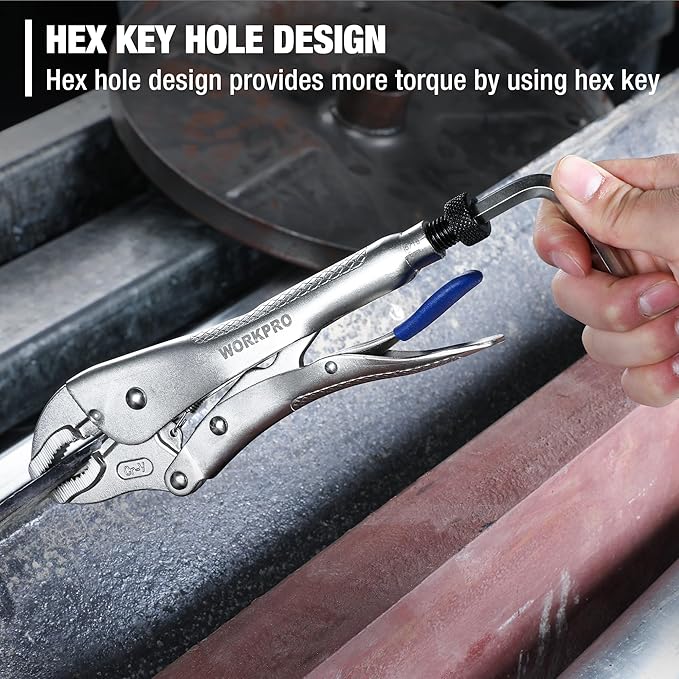 WORKPRO 3-Piece Plier Set - Long Nose, Curved Jaw, Fast Release with Hex Keys