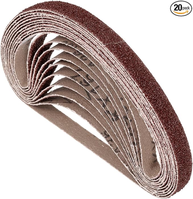 20 Pcs Sanding Belts 1/2 x 18 Inch 36 Grit Aluminum Oxide Abrasive Sandpaper for Belt Sander Metal Grinding Wood Working Weld Rust Removal