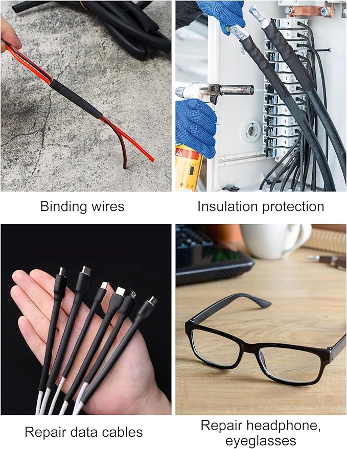 Lsnisni 3:1 Heat Shrink Tubing Ø5/8inch ＆ 3/4inch 13ft, Marine Grade Waterproof, Dual Wall Adhesive Lined, Heat-Shrink Tubing Black (Ø3/4” 13ft)