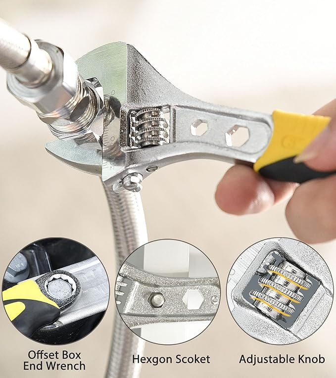 DOWELL Pliers Set: 5-Piece Kit with Groove Joint, Adjustable Wrench, Combination & Long Nose Pliers