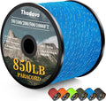 Reflective Paracord Rope 850Ib, 50/100/200/500/1000ft 4MM 11 Strand para Cords Lanyard Utility Parachute Cord for Tent Camping Hiking Survival Tactical Clothesline DIY Projects (Blue, 200FT)