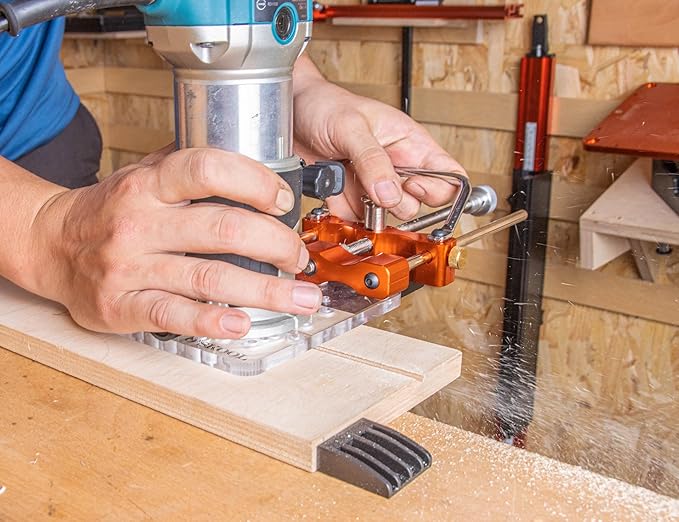 O’SKOOL Router Guide Rail Adapter with Quick-Adjust System for Arc Cutting & Multi-Router Compatible Base, Fits Cable, Ryobi, Bosch, Makita, Dewalt, Skil