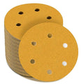 6 Inch - 6 Hole Hook and Loop Sanding Discs 120 Grit, Random Orbital Sandpaper for Automotive and Woodworking - 100 Pack
