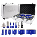 SHDIATOOL Diamond Tile Drill Bits Kit 13pcs, Porcelain Hole Saw Sets, Core Bits Cutter for Drilling Ceramic Marble Granite (6/8/10/20/25/35/50/75/100/20MM/2/SDS/HEX)