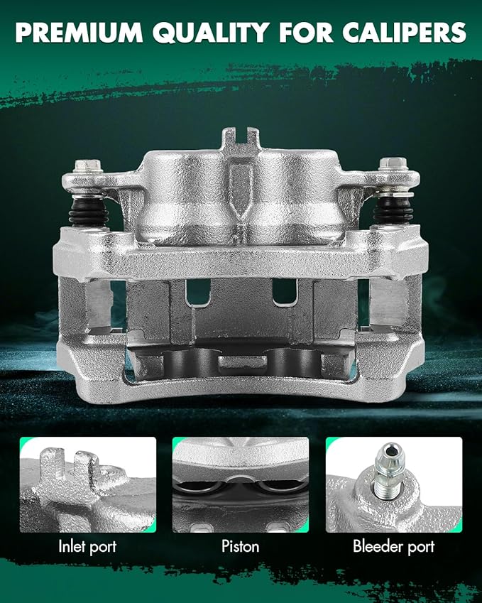 SCITOO 19B7146 Front Left Disc Brake Caliper w/Bracket Fit For INFINITI For Q50 2014-2018,For Nissan For Rogue 2014-2018,For Nissan For X-Trail 2014-2015, Double Pistons