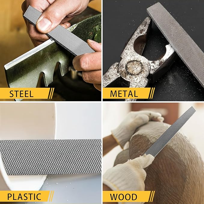 10 inch Flat Metal File, Professional Carbon Steel file, Tool Sharpener for Professionals and DIY