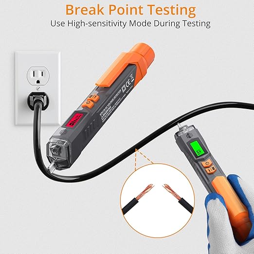 Neoteck Voltage Tester/Non Contact Voltage Tester 12-1000V/48-1000V Adjustable Sensitivity AC Voltage Detector Tester Pen Live/Null Wire Tester with LCD Display Buzzer Alarm Wire Breakpoint Finder