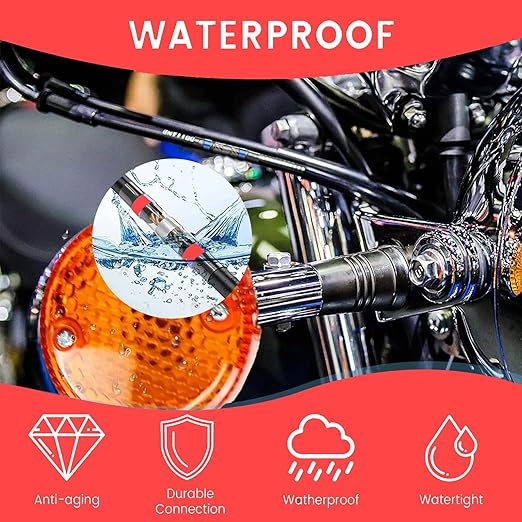 130 PCS Red Heat Shrink Butt Connectors,22-18 AWG, Self Soldering Butt Connector, Waterproof Solder Seal Wire Connectors, Butt Splice Wire Terminals for Automotive Marine Boat