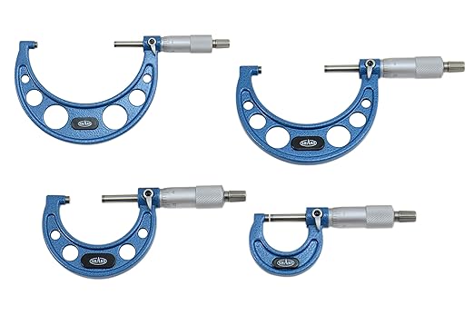 Shars 0-4" Precision Solid Metal Frame Outside Micrometer 4 pcs Set 303-2652N L)