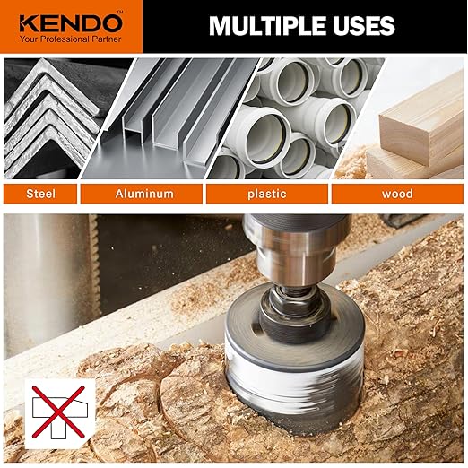 KENDO 5PCS Countersink Drill Bit Set, High Speed Steel Countersink Bits, 82 Degree 5 Flute Pieces, 1/4 Inch Hex Shank, Fit for Sink Holes into Metals, Wood, Plywood, Plastic with Aluminum Case