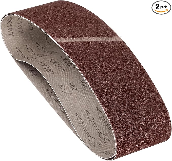 2 Pcs Sanding Belts 6 x 48 Inch 60 Grit Aluminum Oxide Abrasive Sandpaper for Belt Sander Metal Grinding Wood Working Weld Rust Removal
