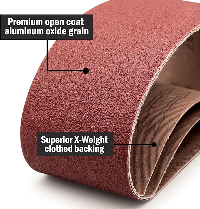Taokyid 3 x 21 Inch Sanding Belts for Belt Sander 3x21,Aluminum Oxide Abrasive Sandpaper, 8 Each of 40 80 120 Grits,24 Pack