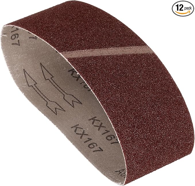 12 Pcs Sanding Belts 3 x 18 Inch 60 Grit Aluminum Oxide Abrasive Sandpaper for Belt Sander Metal Grinding Wood Working Weld Rust Removal