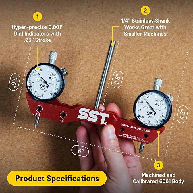 SST – Mill & Lathe Tramming System Bundle – Regular + Mini - Tram, Align & Square for Machine Calibration - Precise & Powerful - Designed in the USA