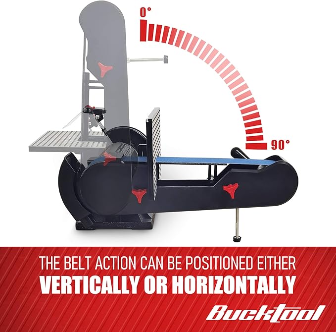 Bucktool Combo 2" x 42" Belt Sander 6" Bench Grinder, Knife Sharpener with Large Work Table BG2600 Upgraded Model