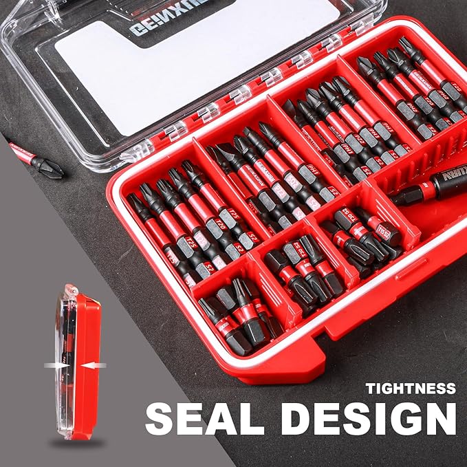 71pieces Impact Screwdriver Bits Set, Magnetic S2 Steel Multi Insert Power Bits Tips with Impact Bit Holder with Storage Box