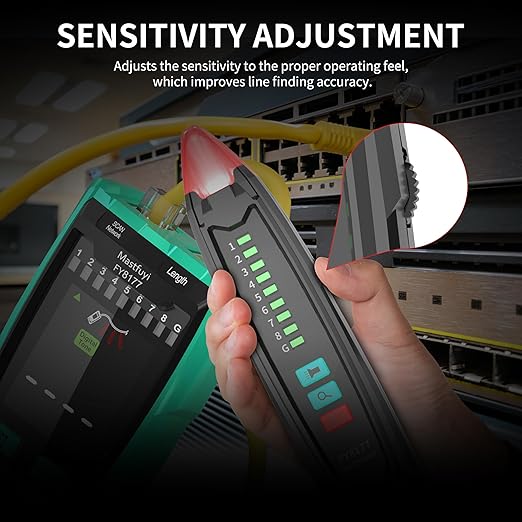 Network Cable Tester, Shielded Line Finder, Rechargeable Cable Tracer with Probe Tone, Multi-Function Wire Tracer, Ethernet LAN Network Cat5/6/7 Cable Maintenance Organizer, Telephone Line