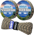 Paracord Nylon Rope Camo 200ft with 7-Strand Core, 10 Colors and 50/100/200 ft, Type III Parachute Cord 4mm for Camping, Survival, Hiking, DIY, Crafting, Outdoor Utility Rope