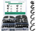 46PCS Cable Clamps Assortment Kit,Stainless Steel Rubber Coated Cushioned Insulated Cable Clamp,Automotive Wire Clamps,Pipe Clamps,Metal Clamp in 6 Sizes—1/2'' 1'' 1-1/4'' 1-1/2'' 1-3/4'' 2''