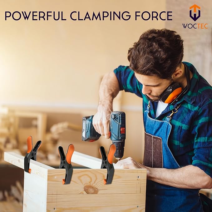 4 Pack Spring Clamps Heavy Duty, 6 Inch Wodworking Clamps for Crafts and Pool Cover Clips with 3 Inch Jaw Opening for Cover Holding and Wood Gluing