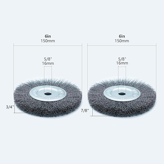 6inch Bench Wire Wheel Brush Set for Rust, Burr, Paint, and Corrosion Removal (4)