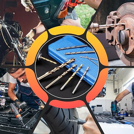 Drill Bit, 2mm Cutting Diameter, 4341 HSS Gold and Black 118° Cutting Angle Number Jobber Bits - (Applications: for Drilling Soft Metal Plastic Wood), 5-Pieces