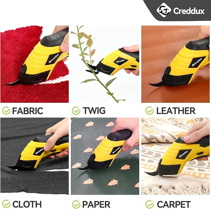 Cordless electric scissors for cardboard Fabric Cutter Cardboard Cutter Tool for Crafting,and Sewing with Usb Cable Yellow