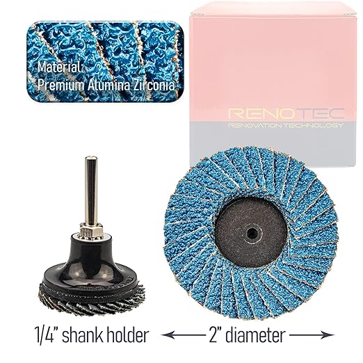 30 Pcs 2 Inch Mini Flap Disc, Zirconia High Density, with 1 Pcs 1/4 inch Shank Holder, for Metal Grinding, for Angle Die Grinder (60 GRIT)