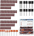 Sanding Drum Set for Dremel Rotary Tools-Includes 138 Aluminum Oxide Drum Sander Sanding Sleeves (80,120,240 Grit),12 Drum Mandrels and 9 Sanding Bits,Sanding Bits Tool Accessories with Box