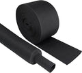 Black 2:1 Ratio Automotive Heat Shrink Braided Sleeving,Wear-Resistant Flat Woven Shrinkable Sleeve Fabric Car Cable Wires Hoses Protection (2''-19ft)
