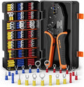 SOMELINE Crimping Tool for Insulated Electrical Wire Connectors Kit, with 21 Sizes PVC Insulated Wire Terminals and 22-10 AWG Ratchet Crimping Pliers – for Automotive & Electrical Repairs