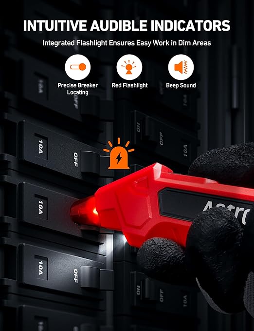 AstroAI Circuit Breaker Finder with GFCI Outlet Tester, Electrical Tester Tool for Home/Workshop Circuit Tracing, Quickly Locates Breakers with Indicators
