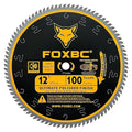 FOXBC 12 Inch Miter Saw Blade 100 Teeth Ultimate Polished Finish Saw Blade for Wood with 1 Inch Arbor