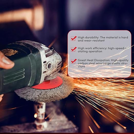 12 Pack Wire Wheel for Angle Grinder Set,4-1/2" Angle Grinder Wire Wheel & Wire Brush for Grinder - 5/8"-11 Arbor - Heavy Duty Wire Wheel for Rust Removal, Polishing - Durable Grinder Wire Wheel Combo