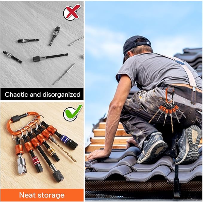 Bit Holder 1/4 inch Hex Shank Screwdriver Bits Holder Extension Bar Keychain Screw Adapter Drill Change Hand-held Screwdrivers Drill Bits Holder Portable
